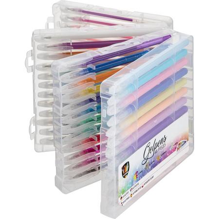 Grafix Gelpennen - 48pcs - 12x neonpennen | 12x Glitterpennen | 12x Metallic pennen | 12x pastelpennen - Gelpennen voor kinderen en volwassenen |